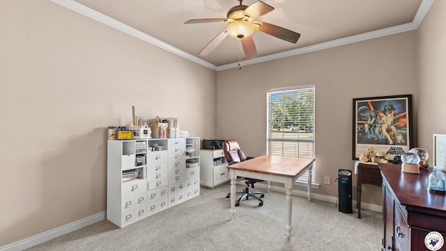 6 Stonewall Cir, Texarkana, TX 75503 - carpeted home office with ceiling fan and ornamental molding
