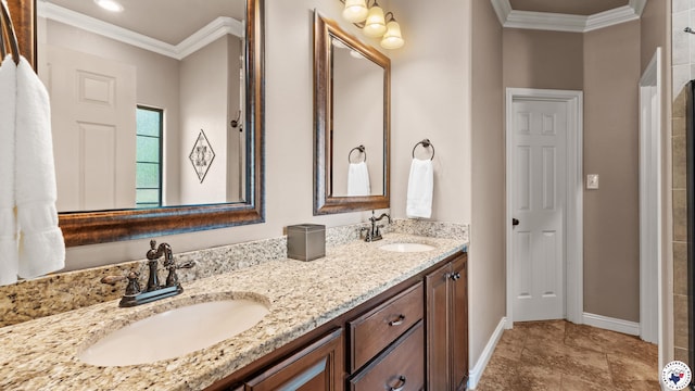 6 Stonewall Cir, Texarkana, TX 75503 - bathroom with double vanity and ornamental molding