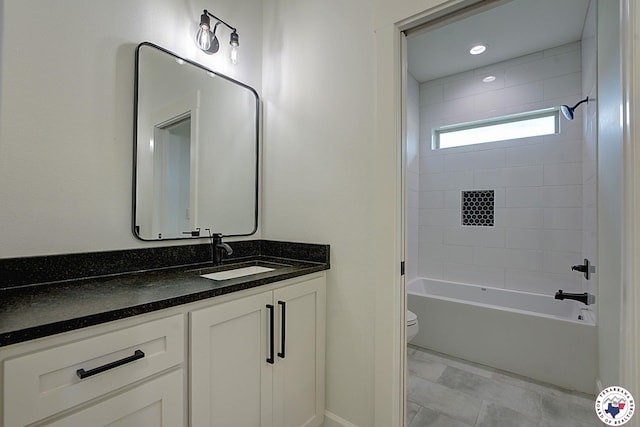 101 Ranch Rd, Texarkana, TX 75503 - bathroom with vanity, toilet, and shower / bathtub combination