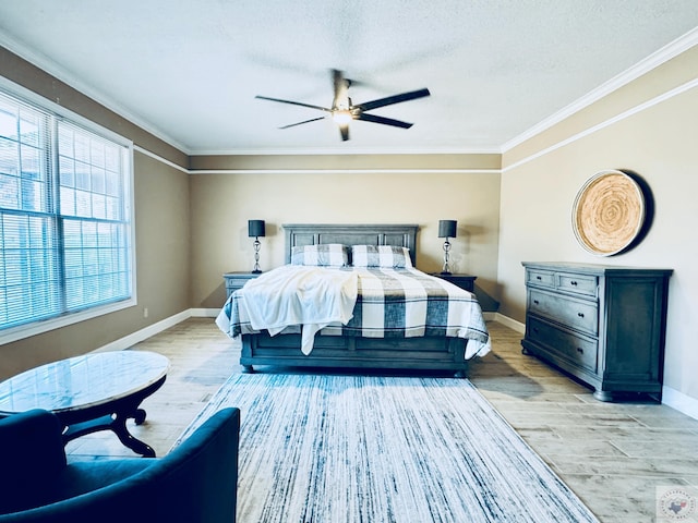 4604 Suzanne Dr, Texarkana, TX 75503 - bedroom with light wood-style flooring, crown molding, and baseboards