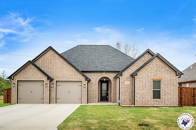 5616 Deaton Pl, Texarkana, TX 75503 - french country home featuring brick siding, a garage, driveway, and roof with shingles