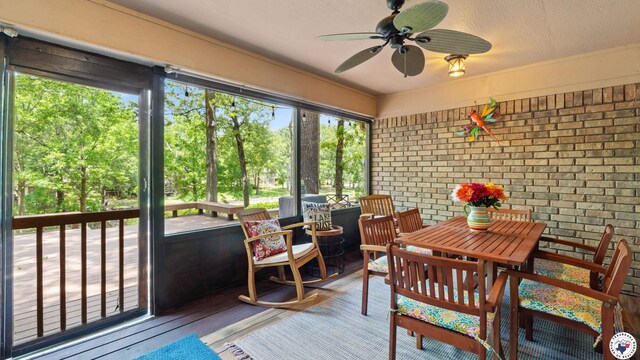 905 Lakeridge Ln, Texarkana, TX 75503 - sunroom / solarium with ceiling fan