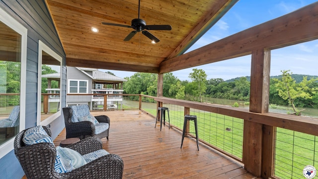 154 Serenity Loop, Glenwood, AR 71943 - deck with ceiling fan and a yard