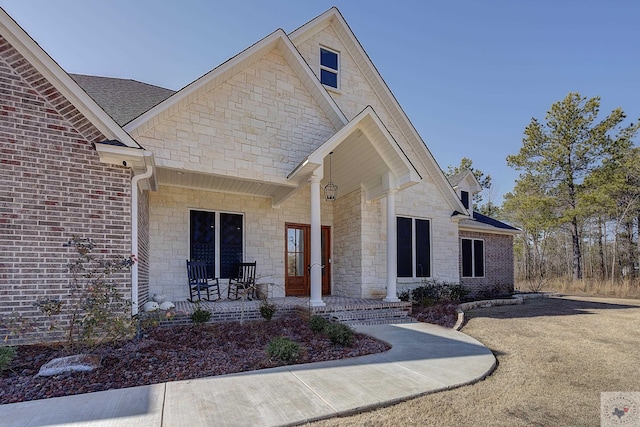 view of front of property with a porch