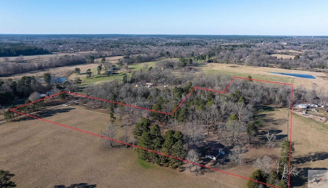 aerial view with a rural view