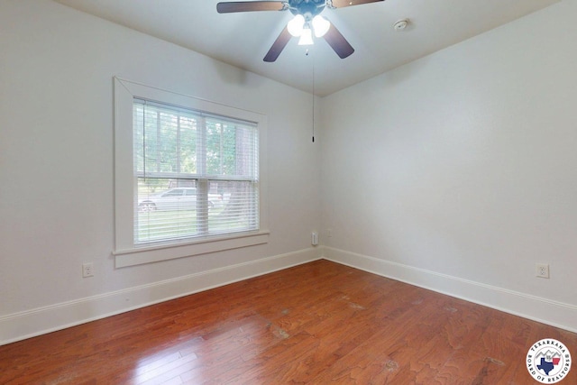 2124 Stevenson St, Texarkana, TX 75501 - unfurnished room with a smoke detector, wood finished floors, and ceiling fan