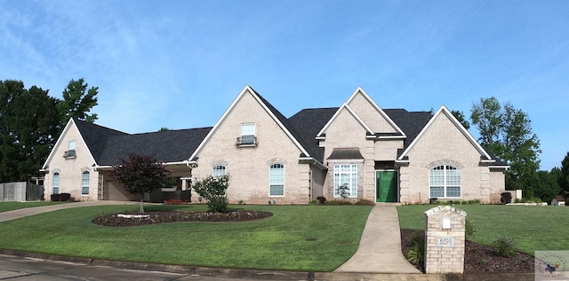 view of front facade featuring a front lawn