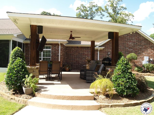 7 River Plantation, Texarkana, TX 75503 - view of patio / terrace featuring ceiling fan