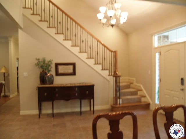 7 River Plantation, Texarkana, TX 75503 - entryway with stairs and a chandelier