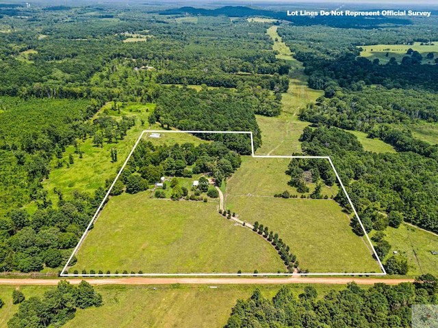 drone / aerial view featuring a rural view