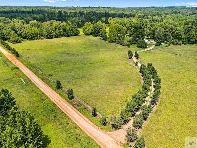 drone / aerial view featuring a rural view