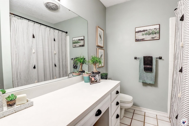 3502 Tiffany Ln, Texarkana, AR 71854 - bathroom featuring vanity, toilet, tile patterned flooring, and a shower with curtain