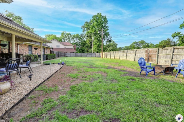 3502 Tiffany Ln, Texarkana, AR 71854 - view of yard with a fire pit, central AC unit, and a patio area