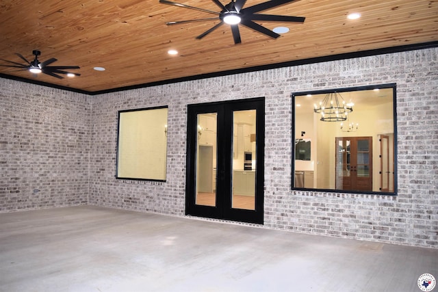 105 Bronco, Texarkana, TX 75503 - view of patio / terrace featuring french doors and ceiling fan