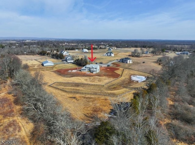 drone / aerial view featuring a rural view