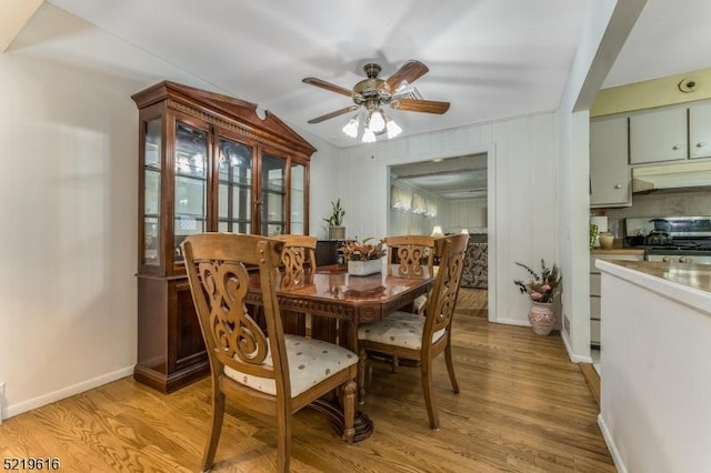 740 Mountain Ave, Bridgewater Twp, NJ 08805 - dining room featuring a ceiling fan and light wood-style flooring