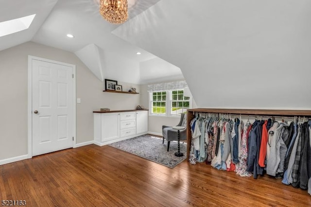 18 Cider Mill Ln, Washington Twp, NJ 07865 - bonus room featuring lofted ceiling, wood finished floors, a skylight, baseboards, and recessed lighting
