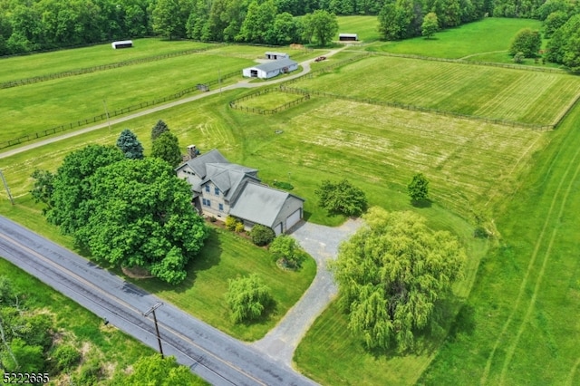 bird's eye view with a rural view