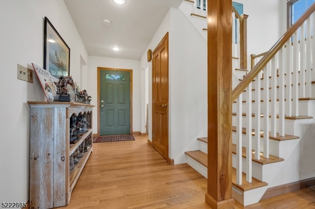 foyer featuring light hardwood / wood-style flooring