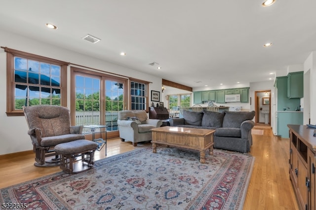 living room featuring light hardwood / wood-style floors