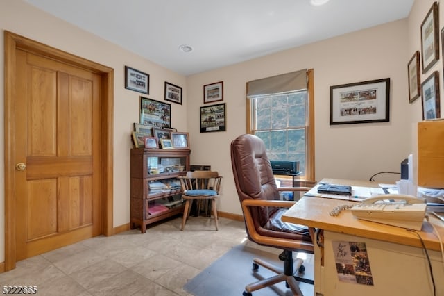 view of tiled office space