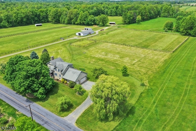 bird's eye view featuring a rural view