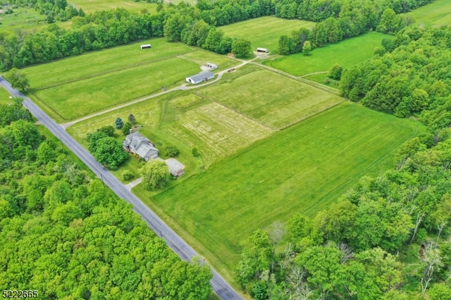 aerial view featuring a rural view