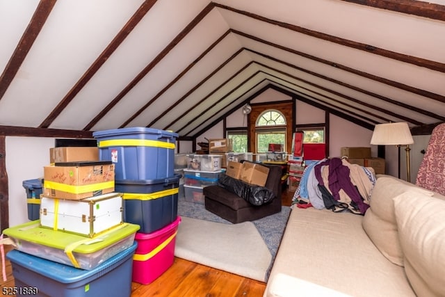 view of unfinished attic