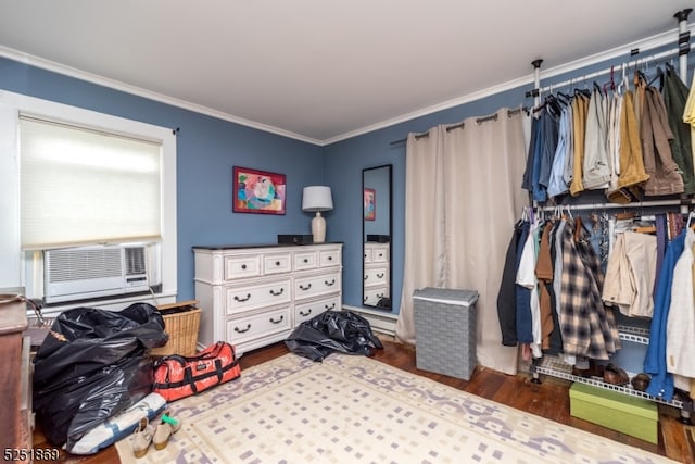 spacious closet with dark wood-type flooring