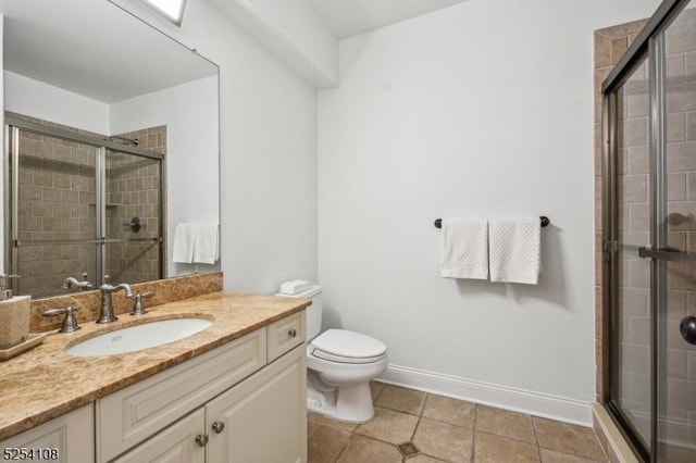 30 Clairvaux Ct, Bernards Twp, NJ 07920 - full bath with a stall shower, vanity, tile patterned floors, and toilet