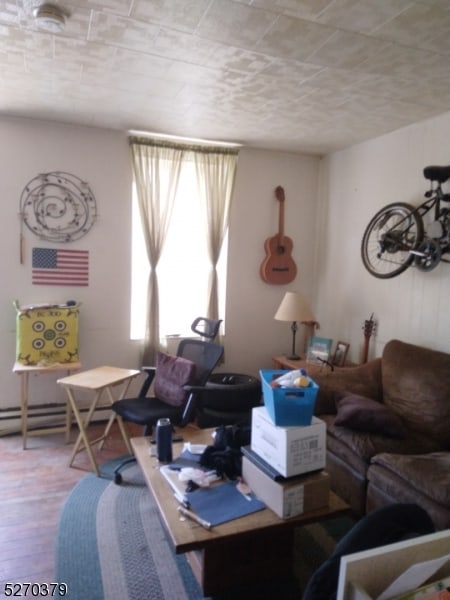 living room with hardwood / wood-style flooring