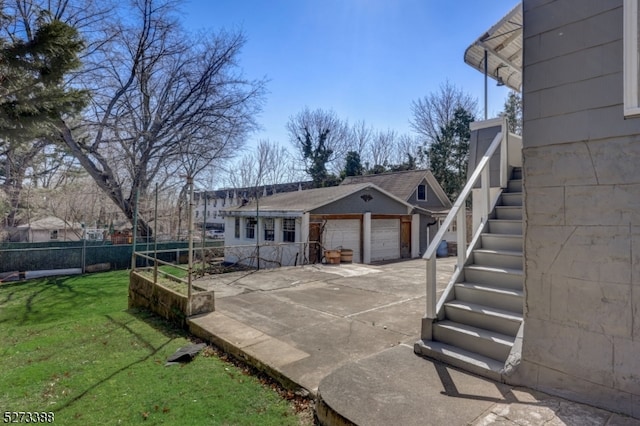 exterior space featuring a garage