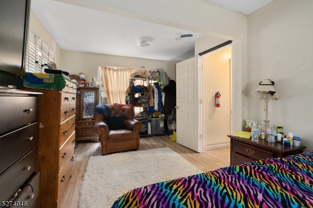 bedroom featuring light hardwood / wood-style flooring