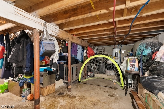 storage room featuring electric water heater