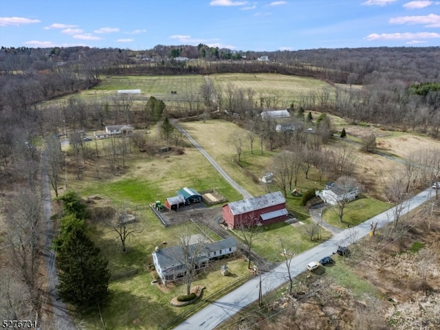 aerial view featuring a rural view