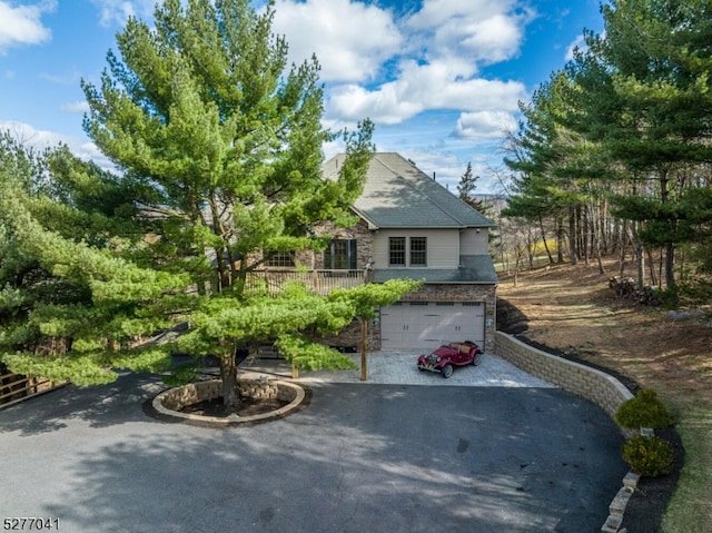 view of front of house with a garage