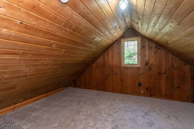 4 Amicalola Dr, Vernon Twp, NJ 07422 - additional living space with lofted ceiling, wood ceiling, carpet flooring, and wooden walls