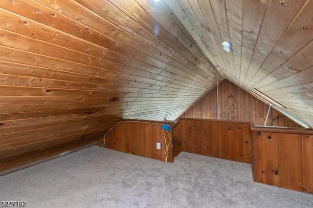4 Amicalola Dr, Vernon Twp, NJ 07422 - bonus room with carpet flooring, wooden walls, wood ceiling, and vaulted ceiling