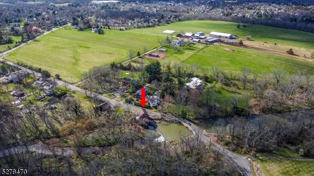 aerial view with a rural view