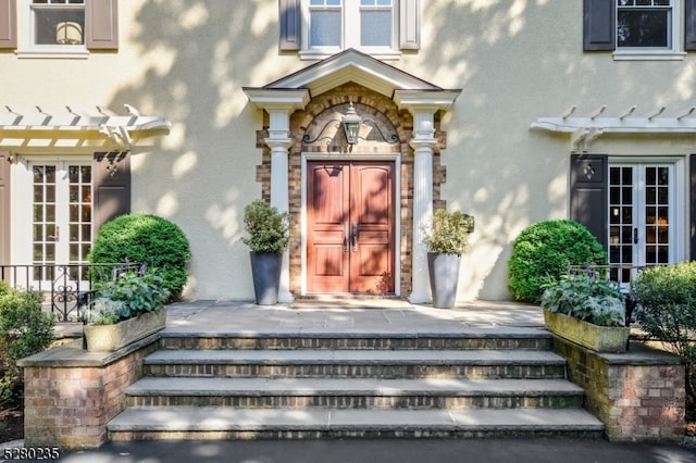 entrance to property with french doors