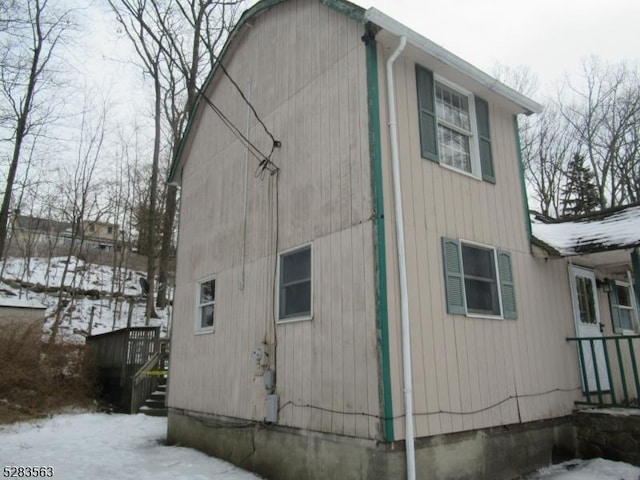 view of snowy exterior