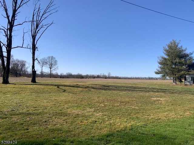 view of yard with a rural view