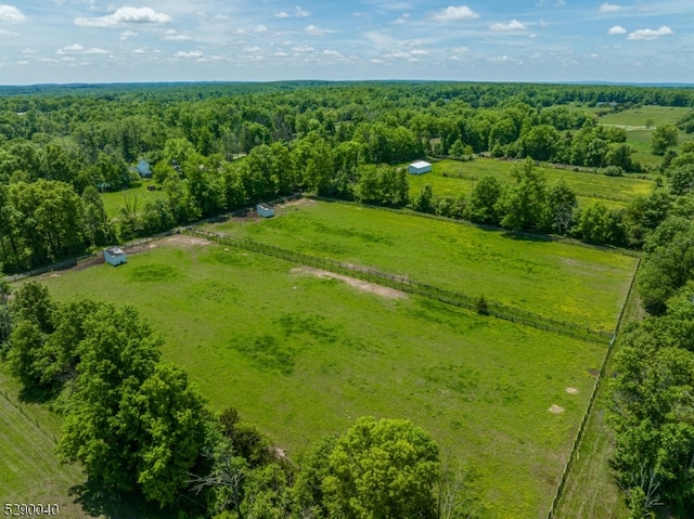 bird's eye view with a rural view