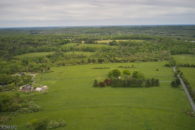 drone / aerial view with a rural view