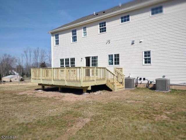 464 Pittstown Rd, Franklin Twp, NJ 08867 - back of house featuring a deck and central AC unit