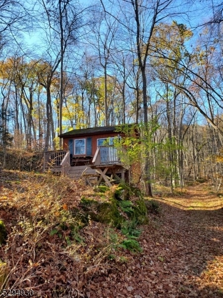 view of front of home featuring a deck