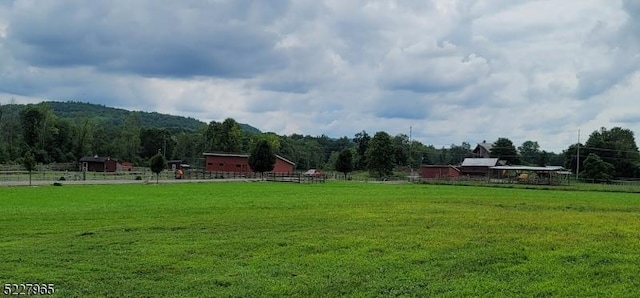 view of yard with a rural view