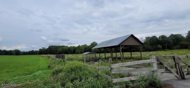 view of community with a gazebo and a rural view