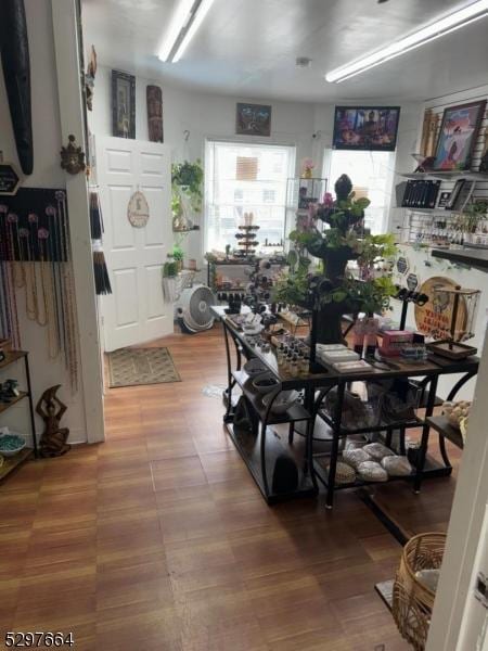 dining space featuring hardwood / wood-style flooring