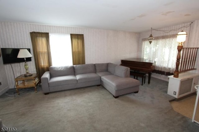 carpeted living room with plenty of natural light